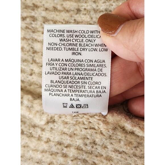 Time & Tru Oatmeal Long Oversized Boxy Cardigan Size Large - Picture 12 of 13